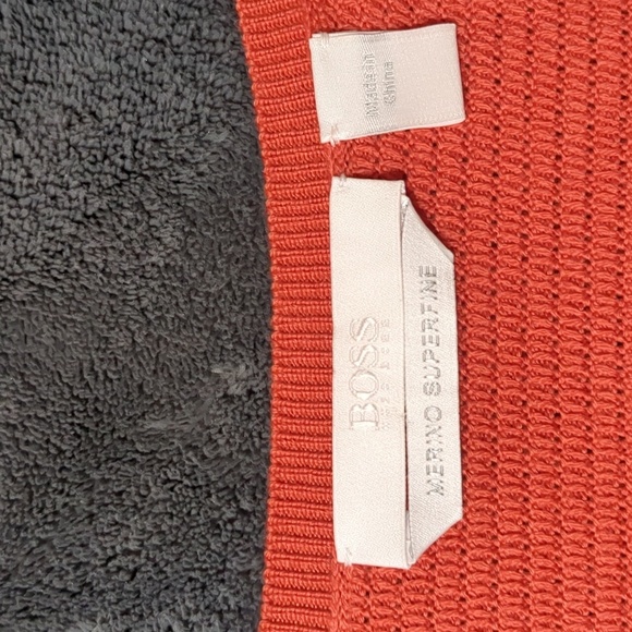 Hugo Boss Merino Super Fine Cardigan Sweater Orange Size Medium - Picture 4 of 8